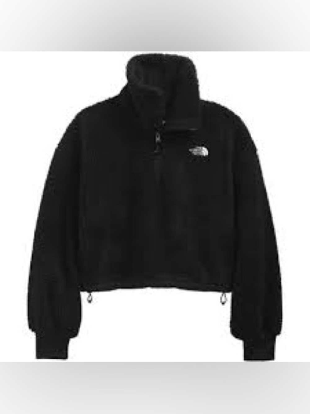 The North Face Womens Platte Sherpa Fleece Half Zip Black Pullover Jacket Size L